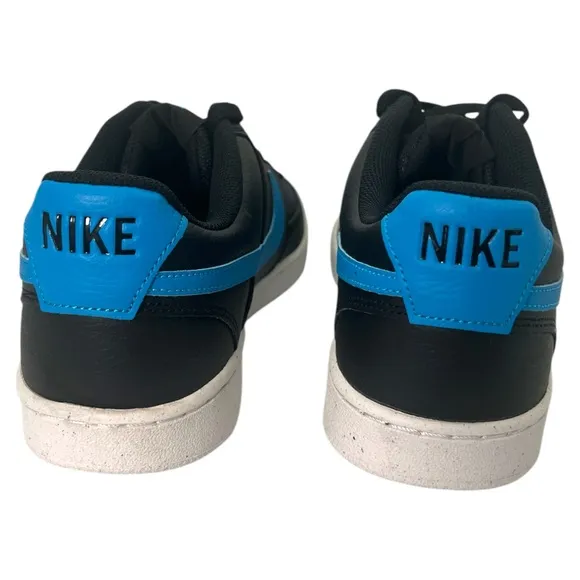 Size 10- Nike Court Vision Next Nature Low Black Laser Blue-DH2987-005