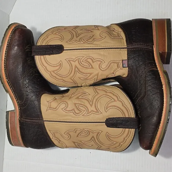 Size 11D Double-H Men's Square Steel Toe Western Boots