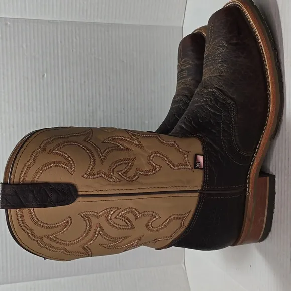 Size 11D Double-H Men's Square Steel Toe Western Boots