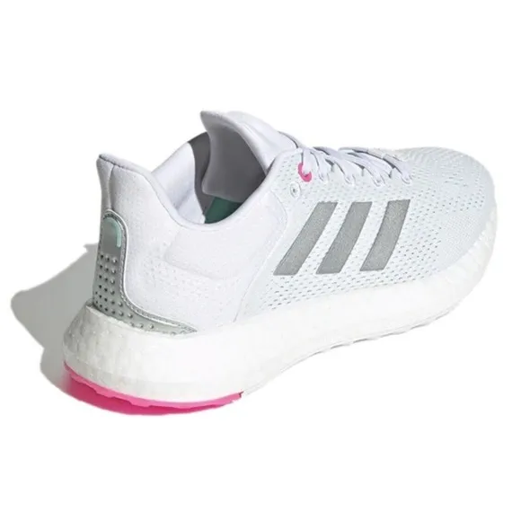 Size 5.5 Adidas PureBoost 21 ‎ Women's White Silver Mint Pink Running Shoe Boost