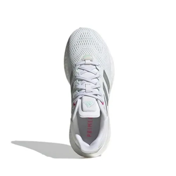 Size 5.5 Adidas PureBoost 21 ‎ Women's White Silver Mint Pink Running Shoe Boost