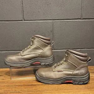 Skechers 77143 Brown Leather Puncture Resist Steel Toe Work Boots Men’s 10