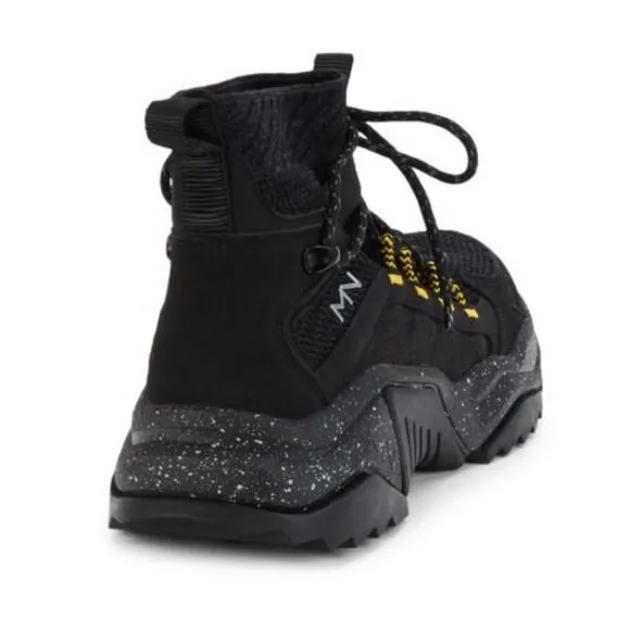 Skechers Black   Yellow Mark Nason High-Top Knit Sock Sneakers