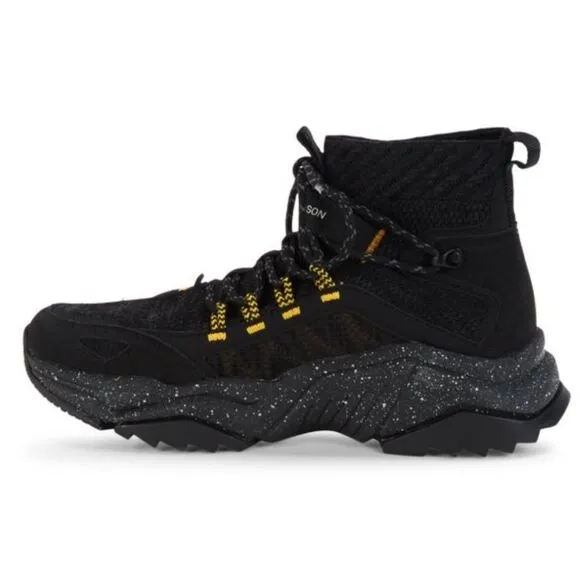 Skechers Black   Yellow Mark Nason High-Top Knit Sock Sneakers
