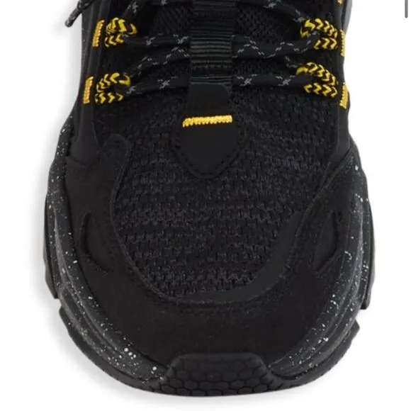 Skechers Black   Yellow Mark Nason High-Top Knit Sock Sneakers