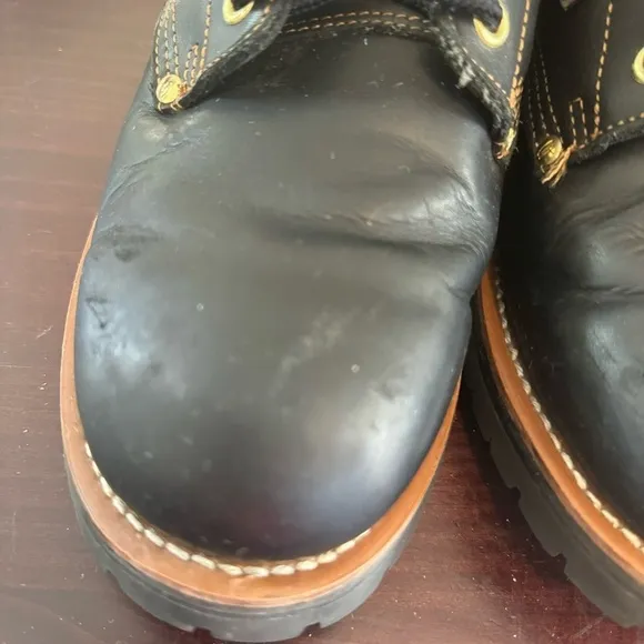 Skechers Cascades Logger Black leather lace up utility boots Men’s size 11