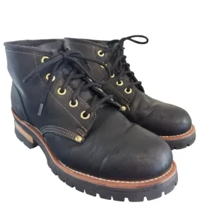 Skechers Cascades Logger Black leather lace up utility boots Men’s size 11