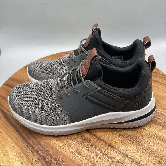 Skechers Delson 3.0 Cicada Shoes Mens Size 8.5 Gray Walking Streetwear Comfort