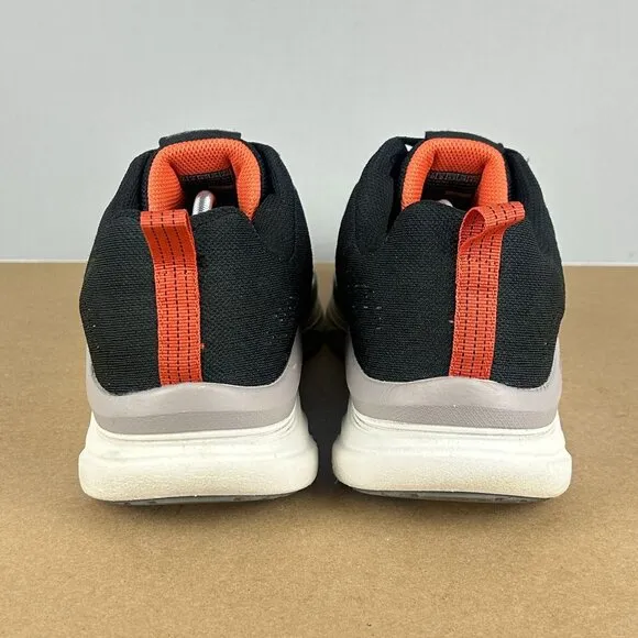 Skechers D'Lux Walker Relaxed Fit Athletic Shoes Mens 10 Black Orange Elastic