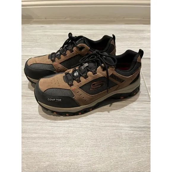 Skechers For Work Composite Safety Toe Shoes Men's Size 12 - Brown 77183