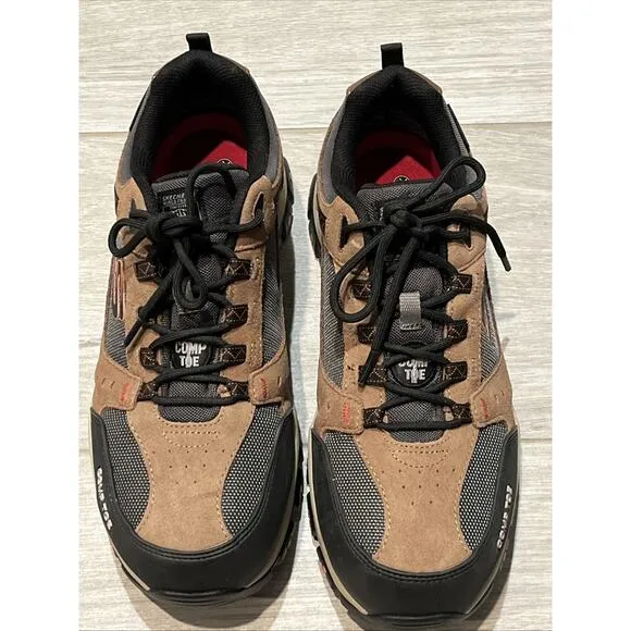 Skechers For Work Composite Safety Toe Shoes Men's Size 12 - Brown 77183