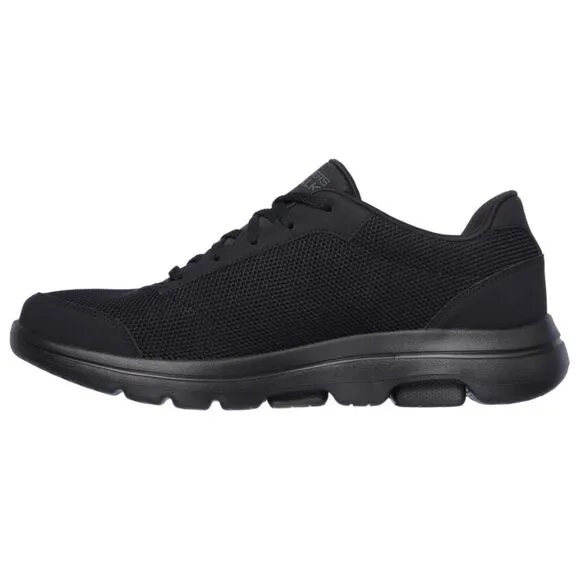Skechers Men's 55519EWW/BBK GOwalk 5 Demitasse Size 9.5 Black Running Shoes NWB