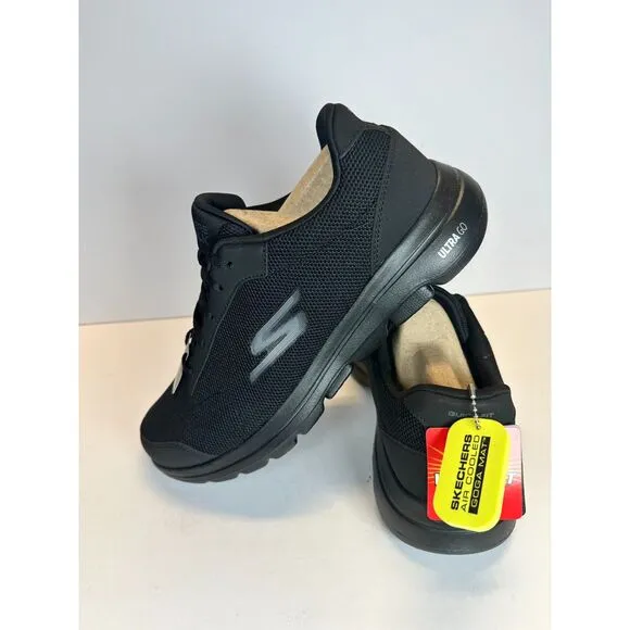 Skechers Men's 55519EWW/BBK GOwalk 5 Demitasse Size 9.5 Black Running Shoes NWB