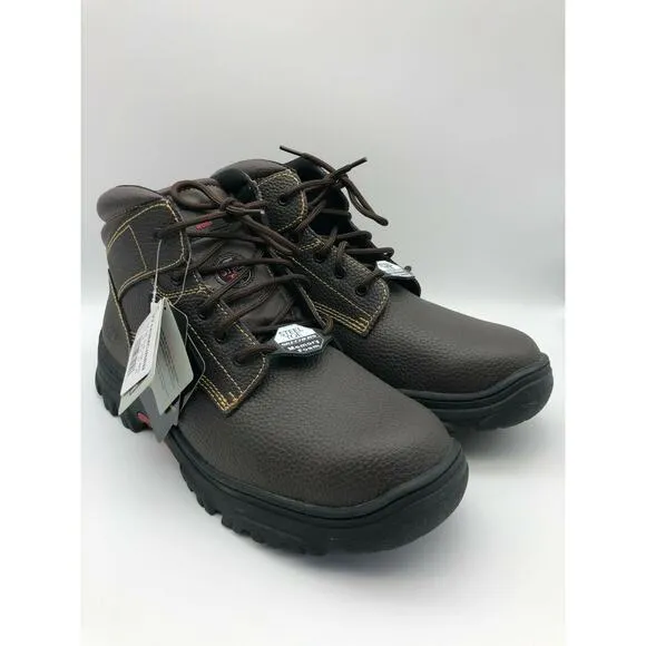 Skechers Men's 77143MC Brown Leather Steel Toe Safety Boots Lace Up Size US 13🛒