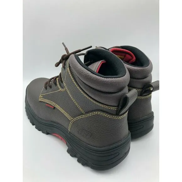 Skechers Men's 77143MC Brown Leather Steel Toe Safety Boots Lace Up Size US 13🛒