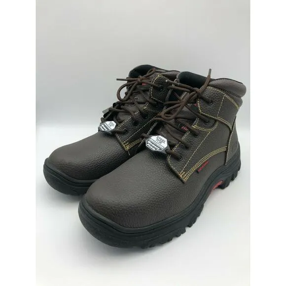 Skechers Men's 77143MC Brown Leather Steel Toe Safety Boots Lace Up Size US 13🛒