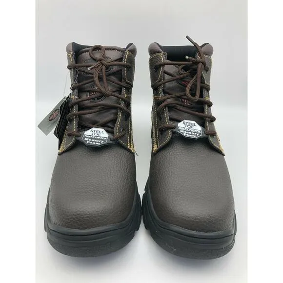 Skechers Men's 77143MC Brown Leather Steel Toe Safety Boots Lace Up Size US 13🛒