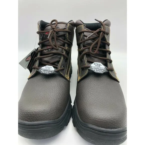 Skechers Men's 77143MC Brown Leather Steel Toe Safety Boots Lace Up Size US 13🛒
