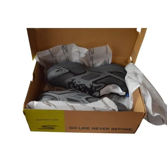 Skechers Mens Go Run Consistent Sneakers Size 10 Black Gray Mesh Lace Up Running
