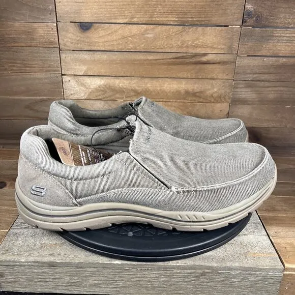 Skechers Mens Size 10.5 Expected Avillo Slip On Khaki Comfort Casual Shoes