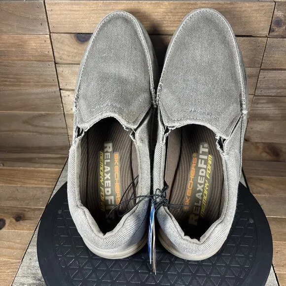 Skechers Mens Size 10.5 Expected Avillo Slip On Khaki Comfort Casual Shoes