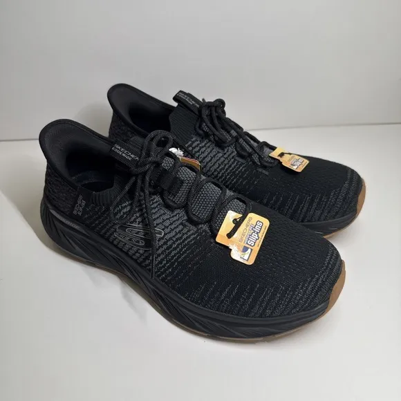 Skechers‎ Men's Slip-Ins Relaxed Fit Edgeride Raygo Black Size 10 Extra Wide Fit