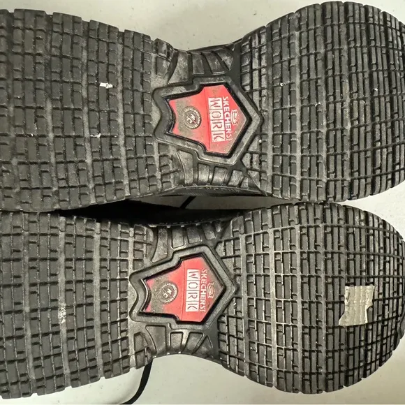 Skechers  Relaxed Fit Memory Form Work Safety Black Steel Toe Shoes Size 8.5