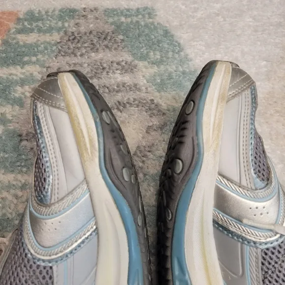 Skechers Shape Ups Walking Shoes Blue Silver  Size 8.5