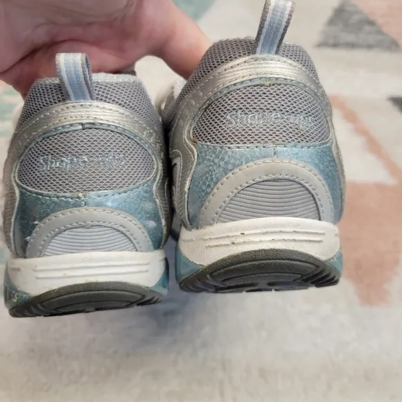 Skechers Shape Ups Walking Shoes Blue Silver  Size 8.5