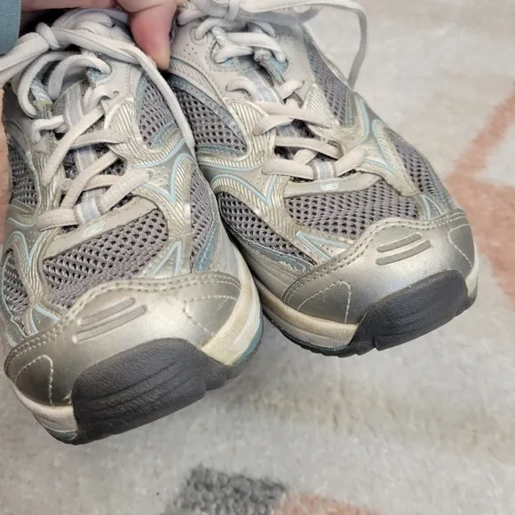 Skechers Shape Ups Walking Shoes Blue Silver  Size 8.5