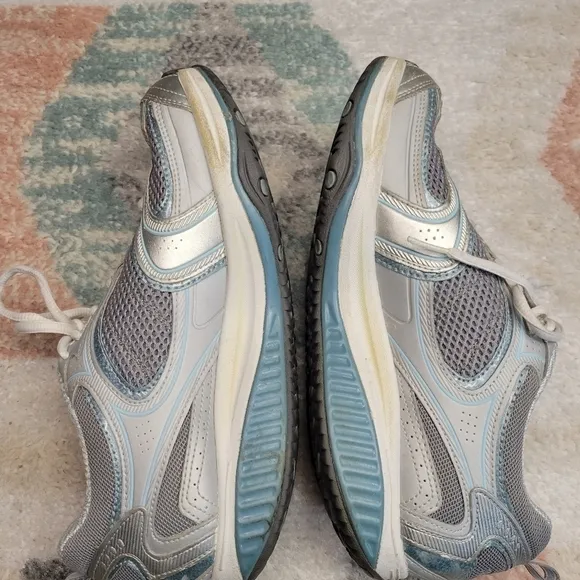 Skechers Shape Ups Walking Shoes Blue Silver  Size 8.5