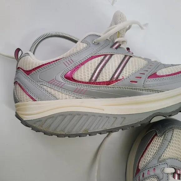 Skechers Shape Ups Walking Toning Shoes Sneakers Womens  Size 9‎ White/Gray/Pink
