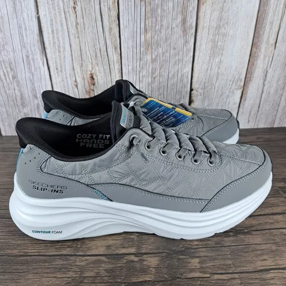 Skechers Slip-Ins Cozy Fit Contour Foam Men's Sz 7 Sneaker Charcoal Black (NWT)