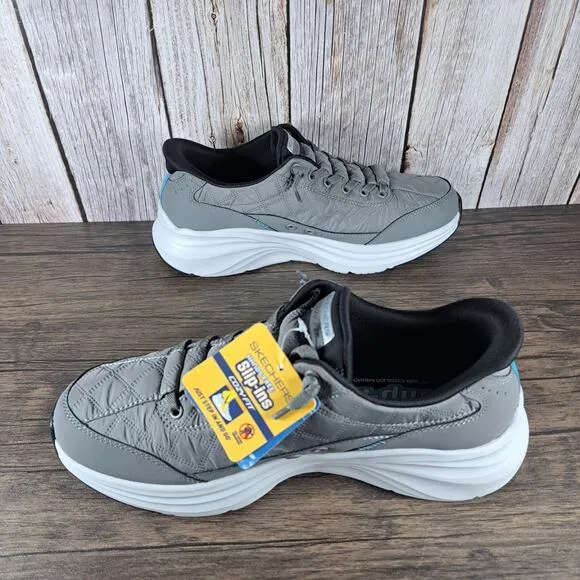 Skechers Slip-Ins Cozy Fit Contour Foam Men's Sz 7 Sneaker Charcoal Black (NWT)