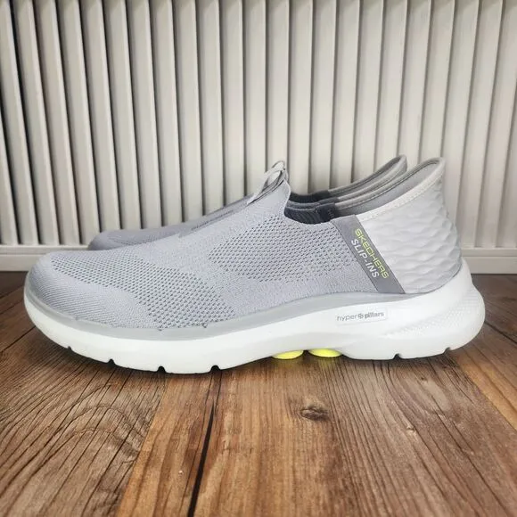 Skechers Slip-Ins Go Walk 6 Mens Size 10 Gray Hands Free Comfort Walking Shoes