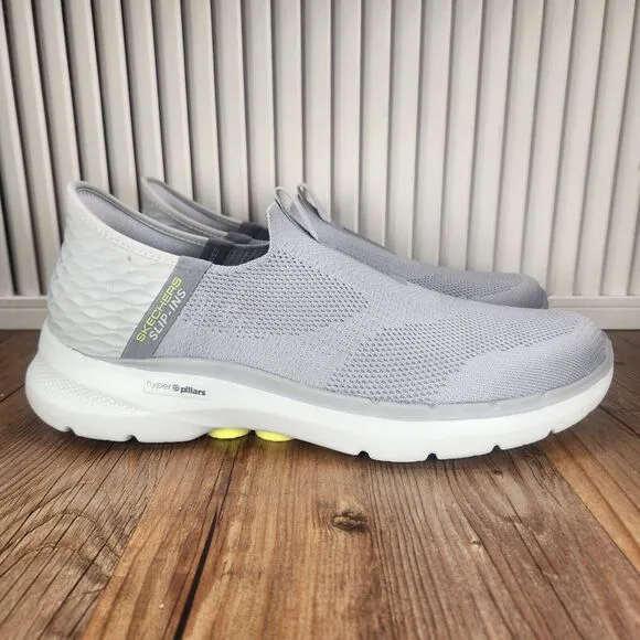 Skechers Slip-Ins Go Walk 6 Mens Size 10 Gray Hands Free Comfort Walking Shoes