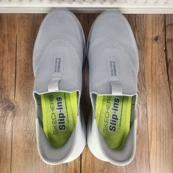 Skechers Slip-Ins Go Walk 6 Mens Size 10 Gray Hands Free Comfort Walking Shoes