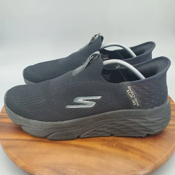 Skechers Slip Ins Shoes Mens 12 Black Max Cushioning Hands Free Walking Sneakers