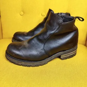 Skechers Steel Toe Oil Resistant Work Boots Black Leather Men's Shoes Size 10.5