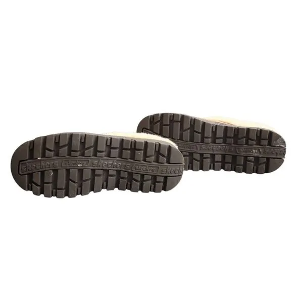 SKECHERS Tan Suede Leather Shindigs Fortress Clogs Slip On Comfy Warm Shoes