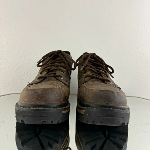 SKECHERS Vintage Y2K Brown Oiled Leather Chunky Platform Lace Up Oxford Sneakers
