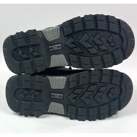 Skechers Work Burgin Tarlac Steel Toe Boot Mens Wide Fit Black Leather Safety