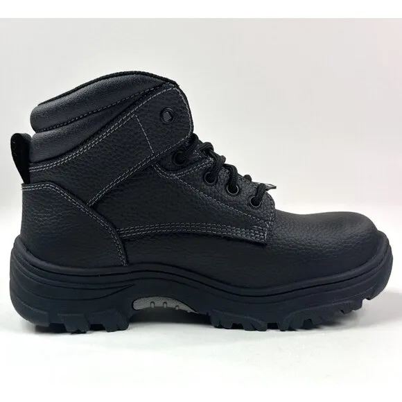 Skechers Work Burgin Tarlac Steel Toe Boot Mens Wide Fit Black Leather Safety