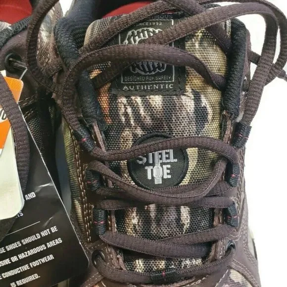 SKECHERS Work Mens 8.5 Queznell Hulen Camouflage Steel Toe Sneaker Shoes Camo