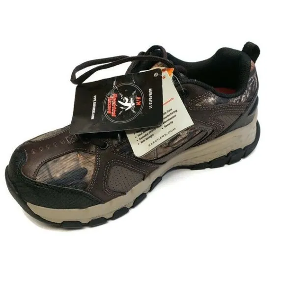 SKECHERS Work Mens 8.5 Queznell Hulen Camouflage Steel Toe Sneaker Shoes Camo