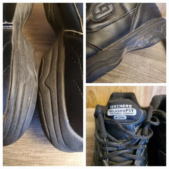Skechers Work Non Slip Shoes Mens Size 11.5 Black