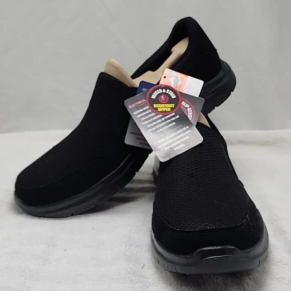 SKECHERS WORK RELAXED-FIT MEMORY FOAM WATER SLIP RESISTANT MENS 12 NWB BLACK ⚫️