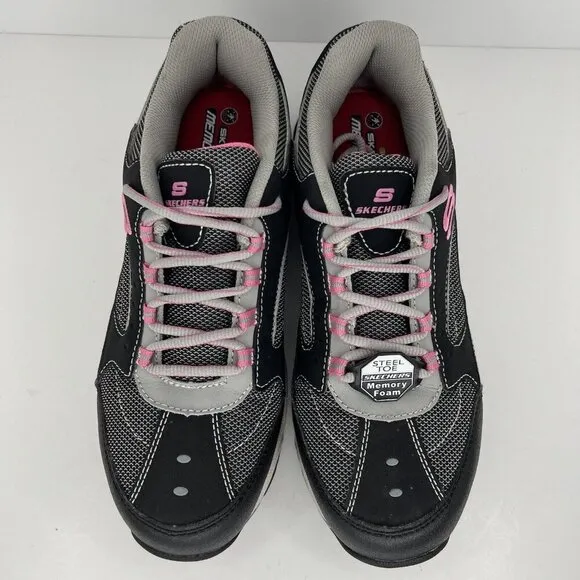 SKECHERS Work Womens Size 10 Steel Toe Memory Foam Slip Resistant Athletic Shoes