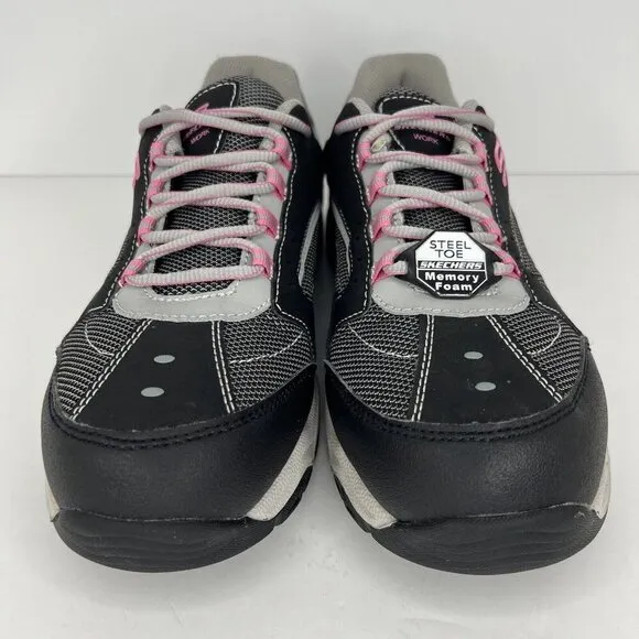 SKECHERS Work Womens Size 10 Steel Toe Memory Foam Slip Resistant Athletic Shoes