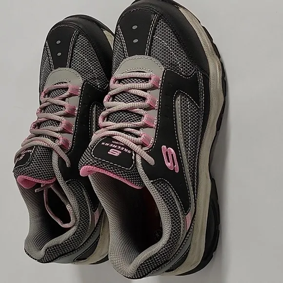 Skecher's Work, Women's Steel Toed Shoes, Slip Resistant, Black/Pink, Size 7.5